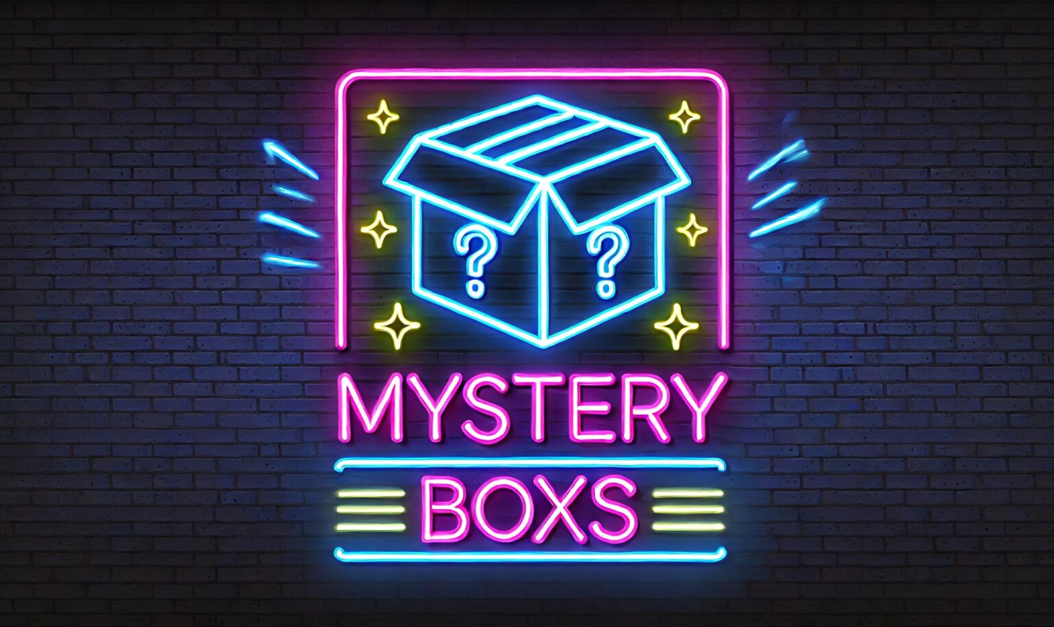 Neon Mysterybox in bunten Farben